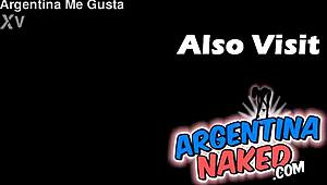 skinny brunette latina babe squeezes perfect big ass in tight jeans shorts