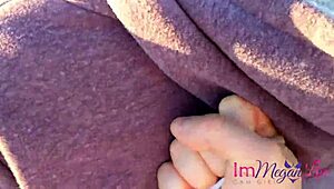 Immeganlive Rips Wedgie Panties Exposing Big Tits Ass in Public