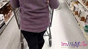 Immeganlive Rips Wedgie Panties Exposing Big Tits Ass in Public