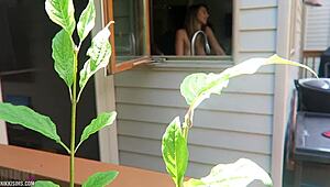 Nikki moans loud getting fucked doggystyle from behind