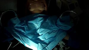 phoenix rose as human guinea pig spreads curly latina pussy for vibrator toys in latex gloves backstage humiliation close up