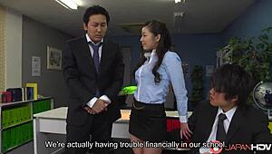 Maria Ono Japanese Teacher Sucks Cock in Classroom Uncensored