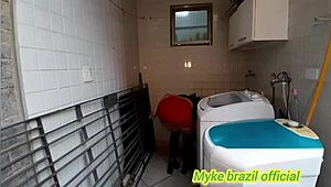 sexy maid hooks up with boss in laundry then bedroom ass