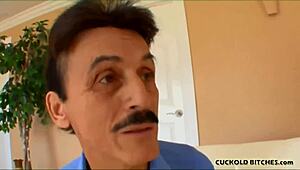 hey watch me get pounded by this real stud while hubby's learning a lesson...