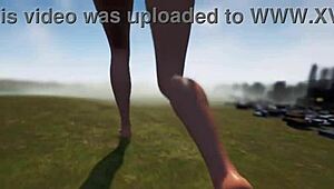 Goddess giantess with huge feet rampages city in 3d game domination—wanna survive?