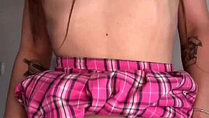 this obnoxious miniskirt bitch crams huge dildo deep in ass gapes wide before date... homemade anal toy play