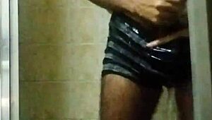 guy bathes then masturbates to orgasm