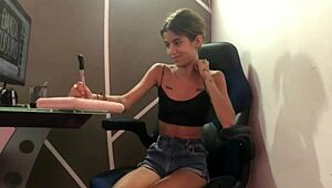 Skinny latina college goddess begs for my huge cock domination wrestling her tight pussy in lingerie