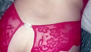 Red lingerie swingers group covered in hot cum loads from prostitute party 😏🥛