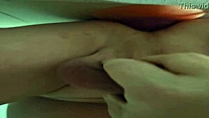 wife teases hubby into fucking her huge monster dildos deep 👅