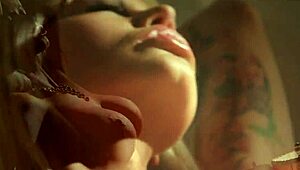 nikita von james spreads legs to rub her big tits and wet pussy solo