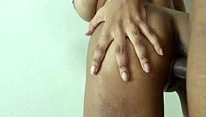 Brother crashes brazilian sister's shower groping juicy big pussy lips under hot water