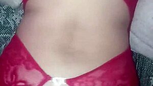 Red lingerie swingers group covered in hot cum loads from prostitute party 😏🥛