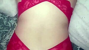 Red lingerie swingers group covered in hot cum loads from prostitute party 😏🥛