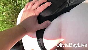 step sister shakes big ass while getting fucked outdoors publicly