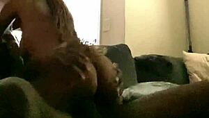 watch this amateur milf in lingerie bounce juicy pussy on daddy's monster cock till creampie orgasm