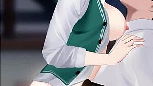 check out this anime couple getting close in cartoon style 😉