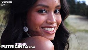 ever seen a horny asian slut like putri cinta tease her hard nipples in golden fields?