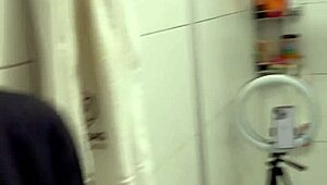 Skinny Oiled Brazilian Milf Teacher Fucks Wild in Wet Bath