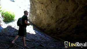 i can't get enough of this brunette anal slut's tits bouncin while i wreck her ass n pussy in the cave