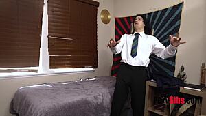 Beetlejuice Stepsisters Hex Pussy in Tight Skirts and Small Tits Threesome