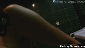 Fucking Glasses-Wearing Teen in Public Restroom Leads to Explosive Orgasm and Blowjob Cumshot