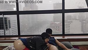 hey you watching this big ass slut kitty fuck bareback by the window?