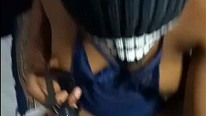 Beautiful black teen 18+ ebony deepthroats licks spits sloppy on cock amateur homemade