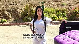 Oiled Nuru Masseuse Takes Monster BBC Too Far Outdoors