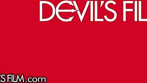 🔥 hot tattooed babe at furniture store gets double penetrated doggystyle by two bisexual hunks