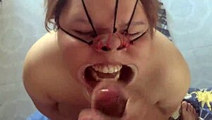 i fuck fat bbw latina teen's face hard then bukkake her nose with cum
