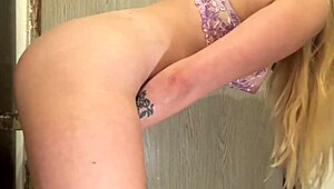 Blonde amateur rides closet dildo to orgasm 😍💦🔥