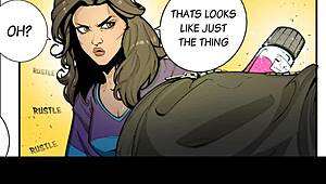 Whoa, check out this female bodybuilder's muscles bulging in sexy comic growth! 💪🔥😍