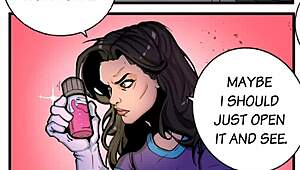 Whoa, check out this female bodybuilder's muscles bulging in sexy comic growth! 💪🔥😍