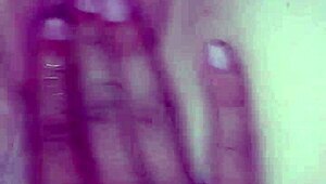 Watch my wife squirt wildly from close-up pussy toying with huge dildo