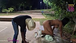 Wife Takes Monster 24cm Ass Pounding - Hubby Jerks Watching Her Stretch