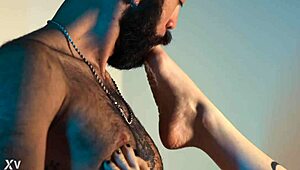 blonde latina goddess chokes slave deepthroat licks feet toes