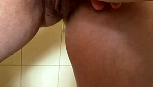 He Adores Fingering My Hairy Pussy in Steamy Shower Bliss!