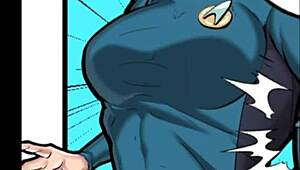 Whoa, check out this female bodybuilder's muscles bulging in sexy comic growth! 💪🔥😍