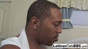 Thick black cock stretch that latina bbw pussy on bed?