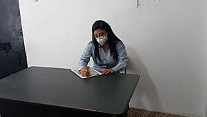 I FUCKED STEPDAD'S SECRETARY IN OFFICE SHE SEDUCED ME DESK STAND SEX