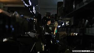 Emma Hix and Cherry Kiss fuck deepthroat style in hunger scene 3