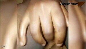 viewer explores black ebony girl's wet cunt with intense fingering