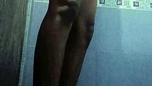 rohitjames flexes muscular legs in first country massage homemade clip