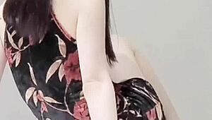 sexy asian college girl shows off legs and small tits 🔥👣