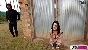 tabatha lust bends over shows perfect booty fucked public outdoor