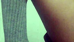 little 18yo student teases teacher by spreading tight pussy lips then wiggles skinny ass on his throbbing white cock