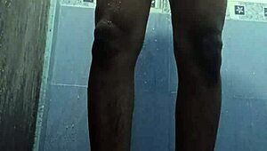 rohitjames flexes muscular legs in first country massage homemade clip