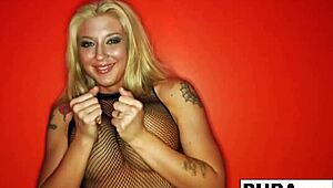 hot blonde babe rams huge black toy deep in ass