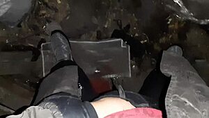 VILLAGE GIRL FINGERS PUSSY TO ORGASM IN COLD RANCH BARN